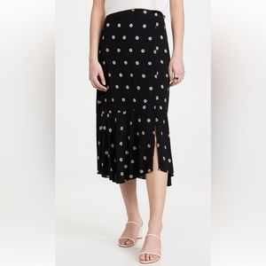 Madewell Flounce Hem Midi Skirt in Bloom Dot, Size 4